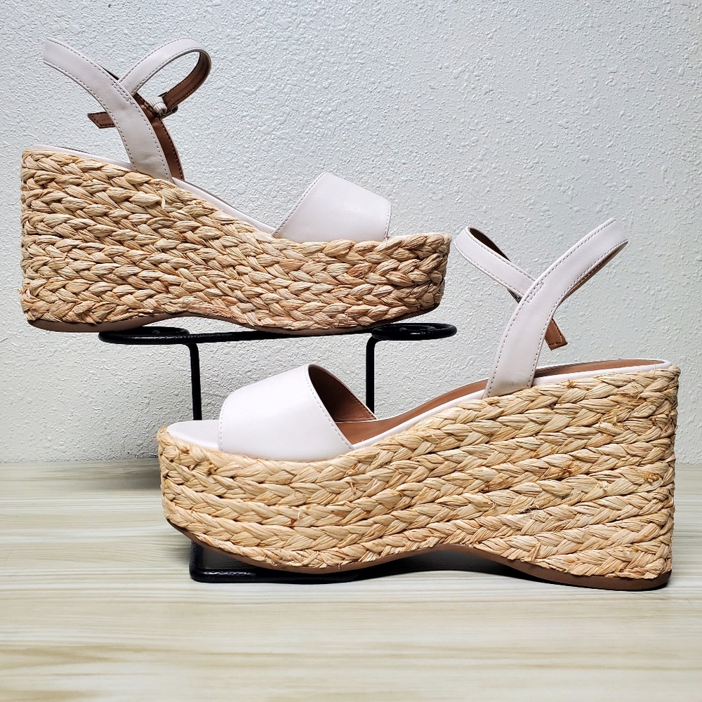 Universal Thread Cream Wedge Platform Sandals Wit… - image 6